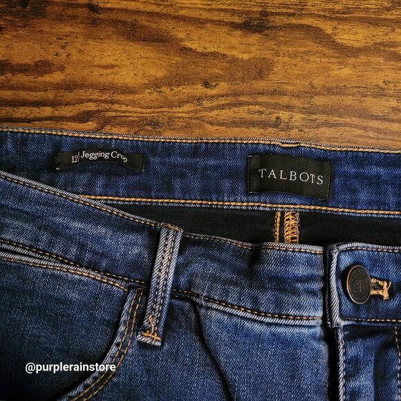 Talbots Jeans Size 12 Jegging Crop High Rise Tummy Control Slimming Dark Wash - Picture 4 of 11